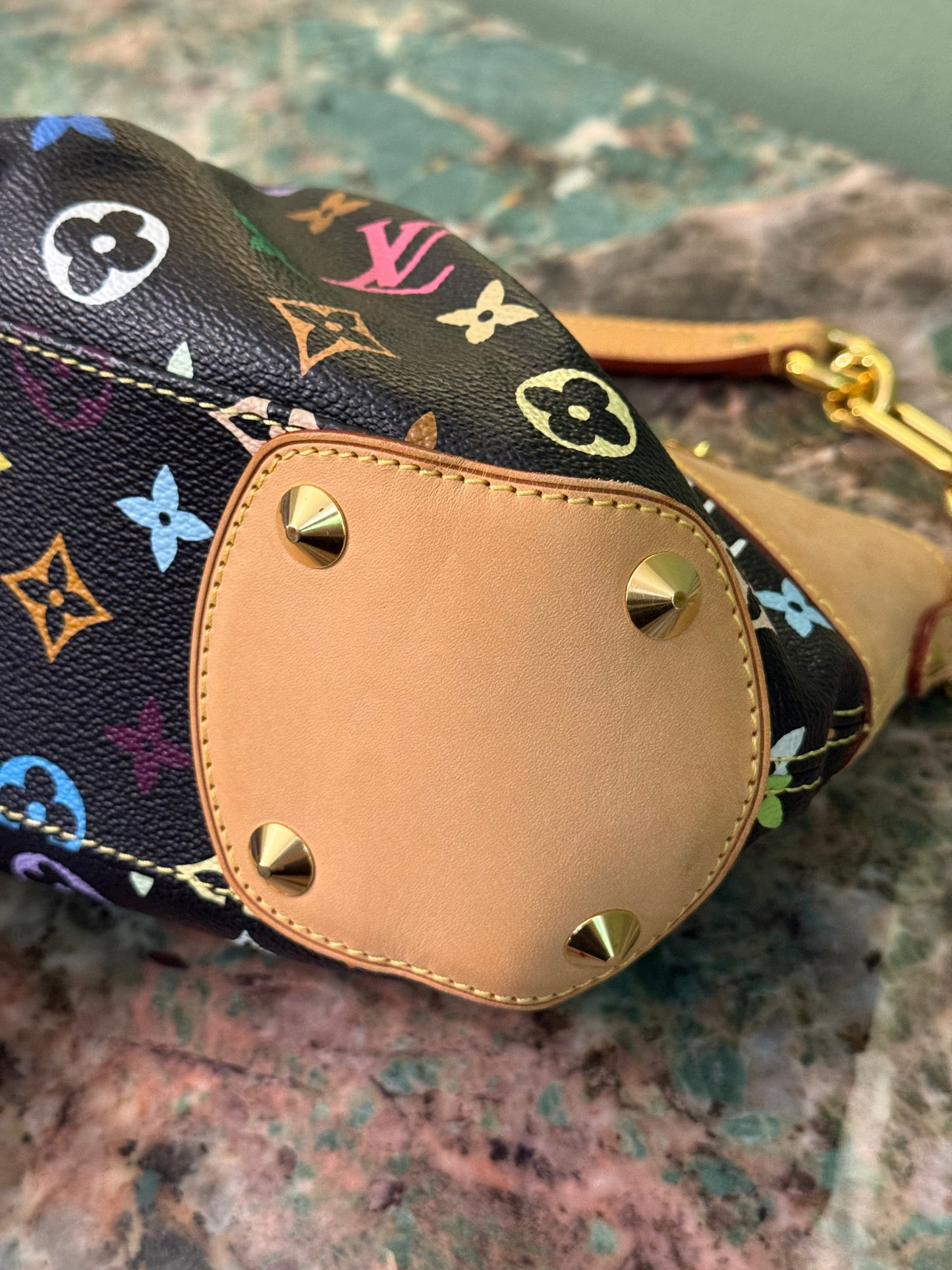 TAKASHI MURAKAMI X LOUIS VUITTON BLACK MULTICOLOR JUDY PM SHOULDER BAG