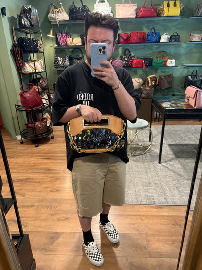 TAKASHI MURAKAMI X LOUIS VUITTON BLACK MULTICOLOR JUDY PM SHOULDER BAG