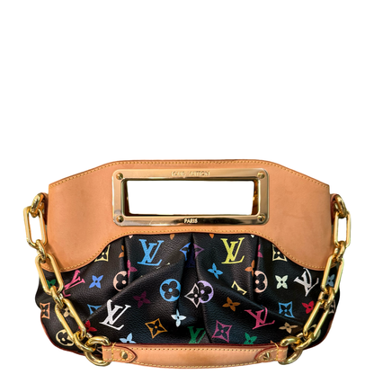 TAKASHI MURAKAMI X LOUIS VUITTON BLACK MULTICOLOR JUDY PM SHOULDER BAG