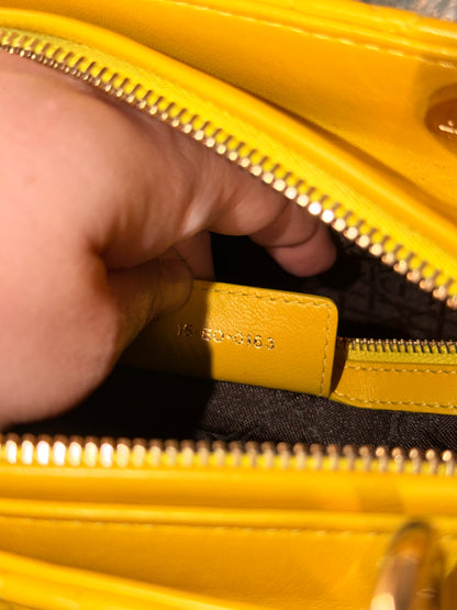 DIOR YELLOW CANNAGE MEDIUM LADY DIOR HANDBAG