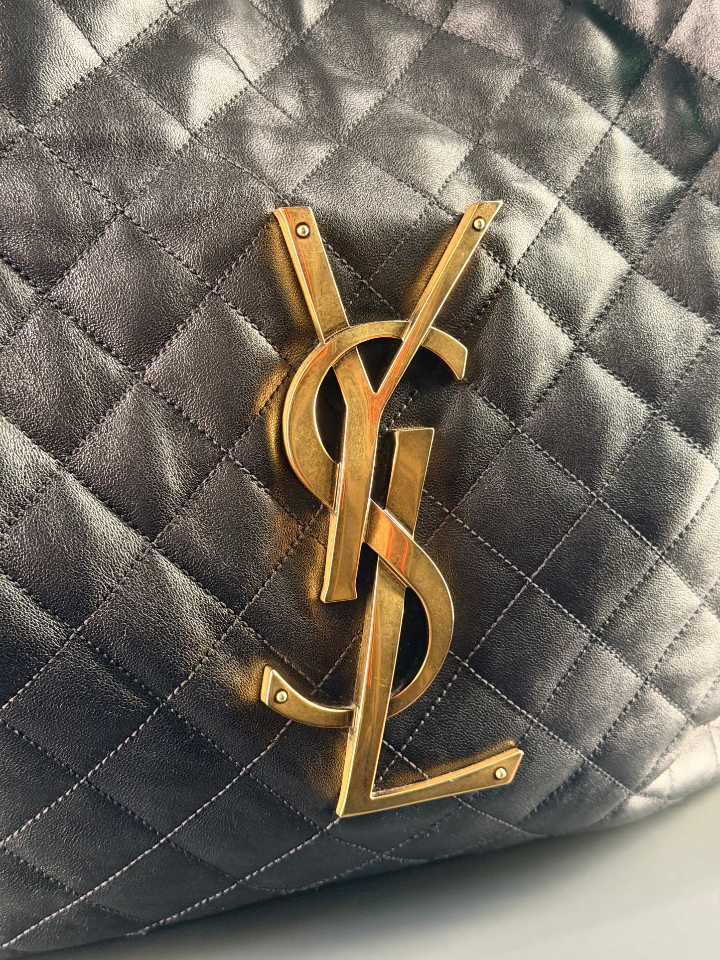 SAINT LAURENT BLACK ICARE SHOPPING TOTE