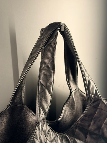 SAINT LAURENT BLACK ICARE SHOPPING TOTE