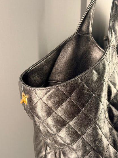 SAINT LAURENT BLACK ICARE SHOPPING TOTE