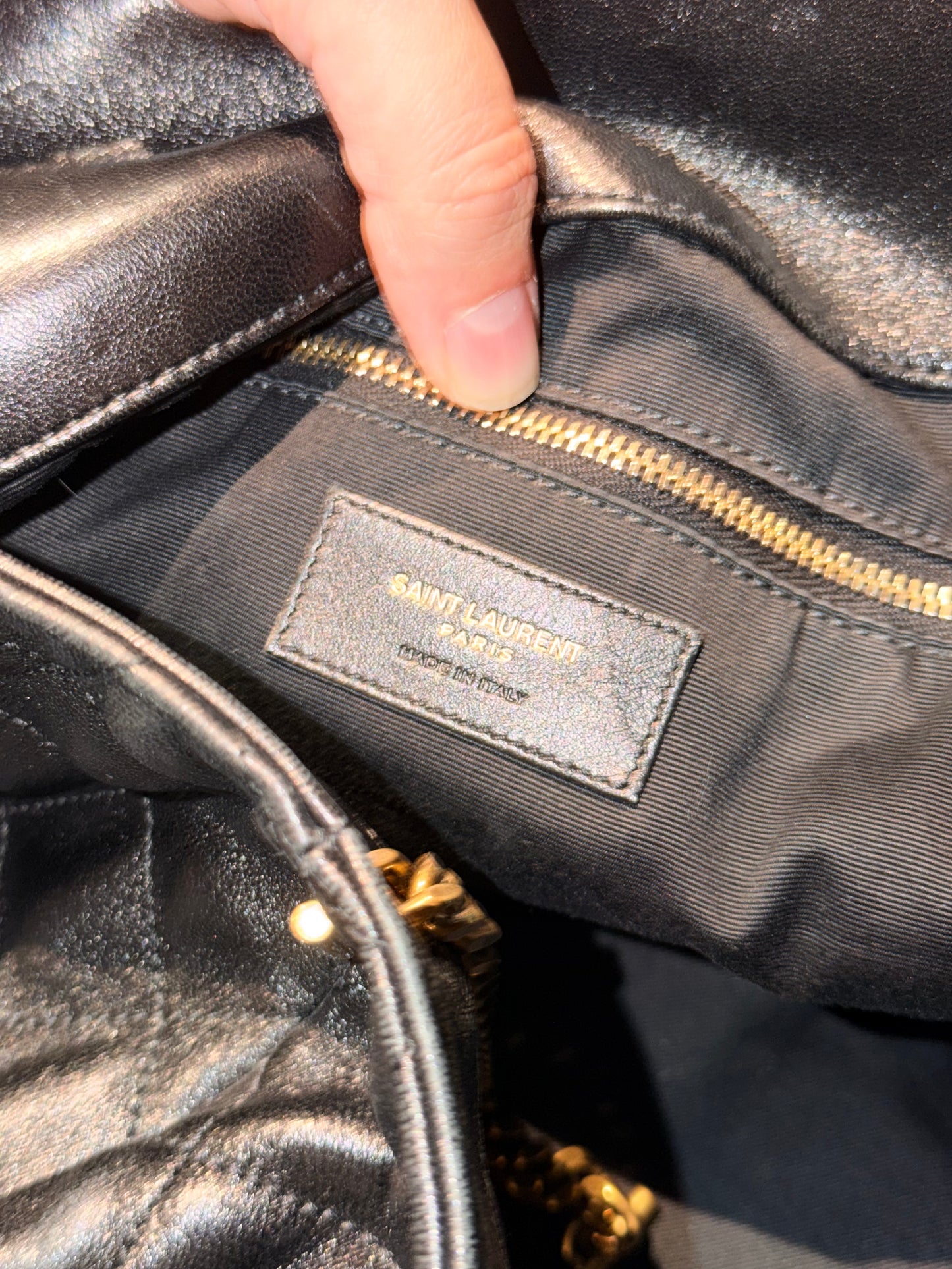 SAINT LAURENT BLACK ICARE SHOPPING TOTE