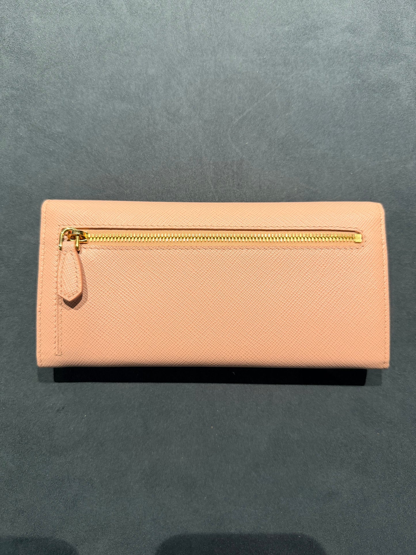 PRADA PINK SAFFIANO LONG FLAP WALLET