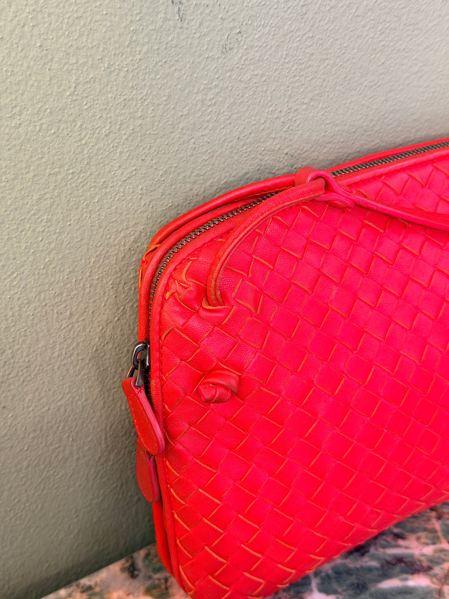 BOTTEGA VENETA ORANGE NODINI CROSSBODY BAG