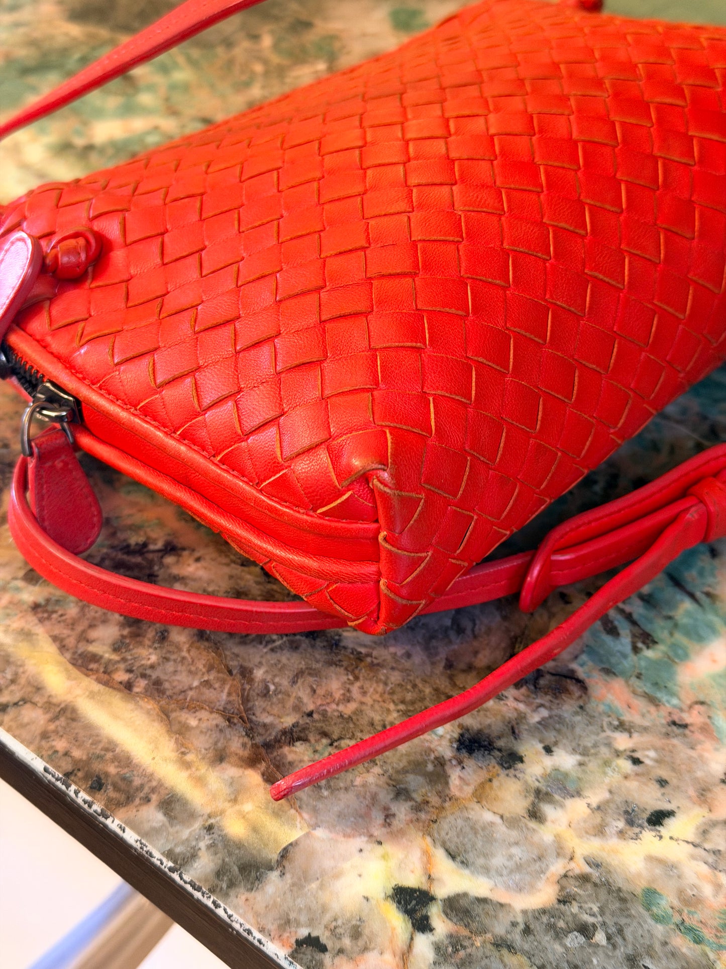 BOTTEGA VENETA ORANGE NODINI CROSSBODY BAG
