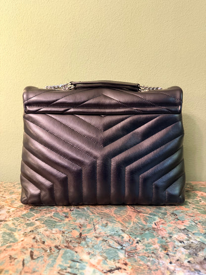 SAINT LAURENT BLACK MEDIUM LOU LOU SHOULDER BAG