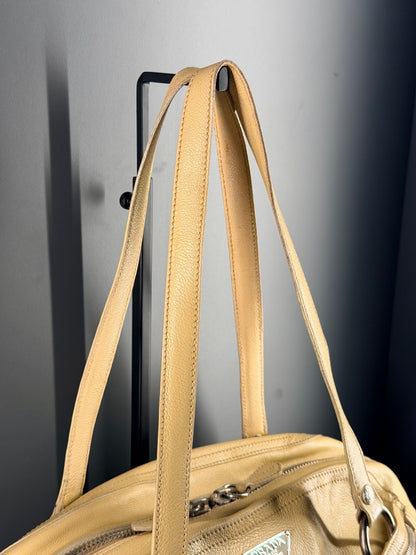 PRADA BUTTER YELLOW BOWLING SHOULDER BAG