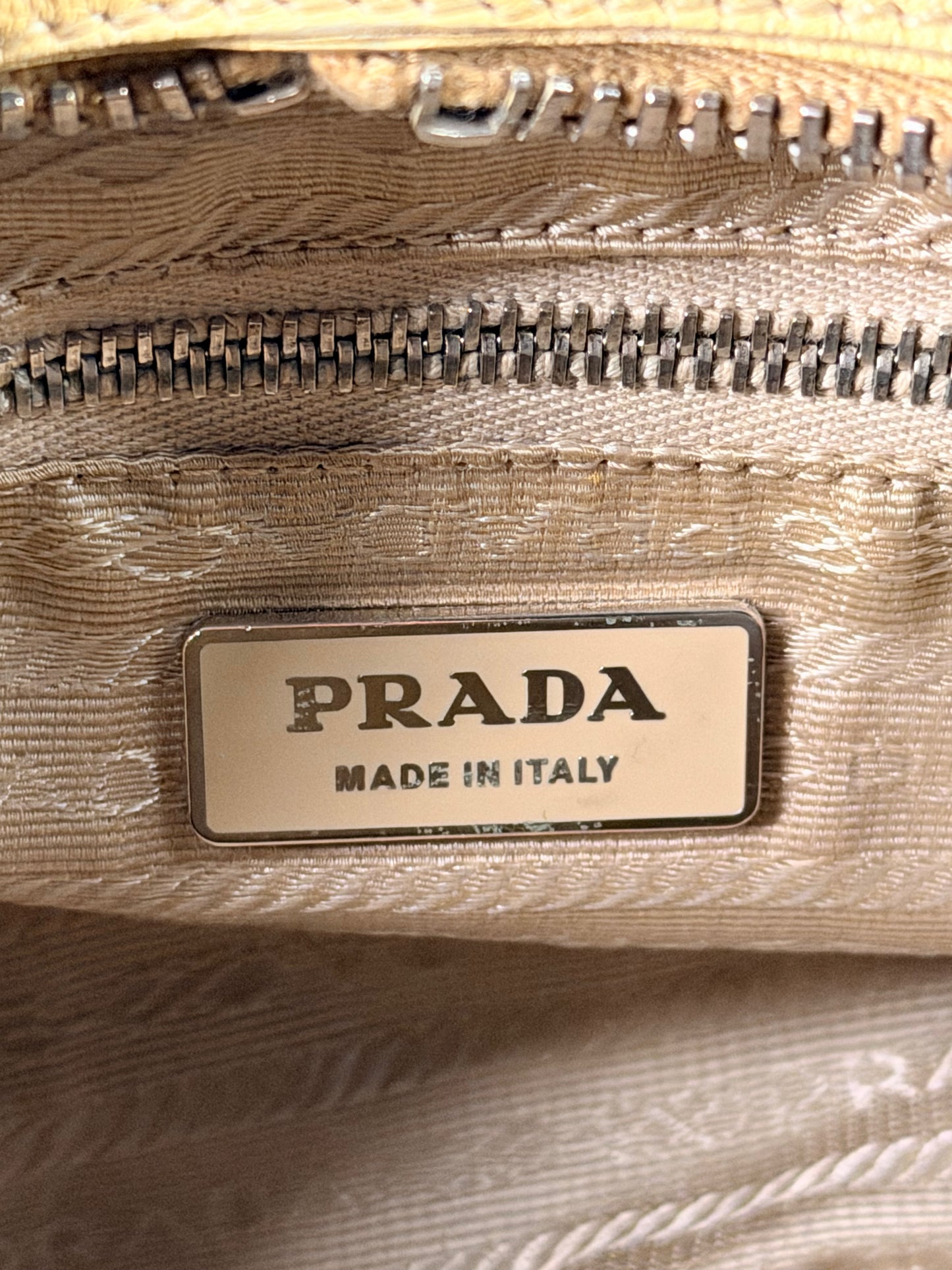PRADA BUTTER YELLOW BOWLING SHOULDER BAG
