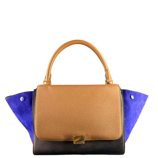 CELINE BY PHOEBE PHILO TRI COLOR MEDIUM TRAPEZE HANDBAG