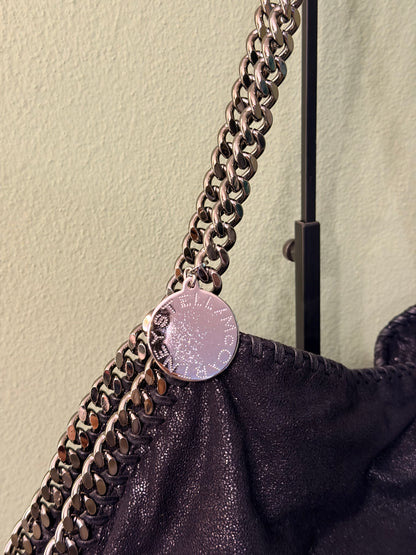 STELLA MCCARTNEY BLACK MEDIUM FALABELLA SHOULDER BAG