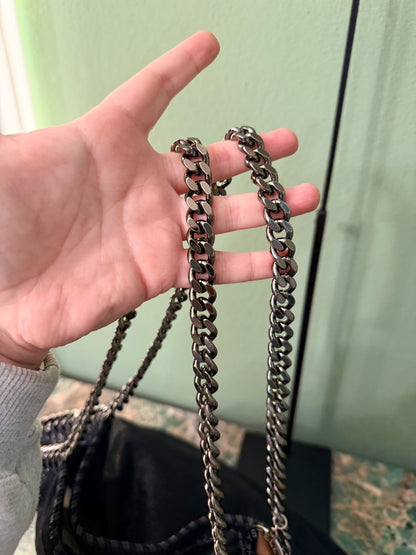 STELLA MCCARTNEY BLACK MEDIUM FALABELLA SHOULDER BAG