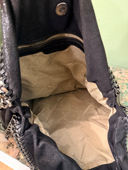 STELLA MCCARTNEY BLACK MEDIUM FALABELLA SHOULDER BAG