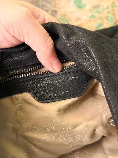STELLA MCCARTNEY BLACK MEDIUM FALABELLA SHOULDER BAG