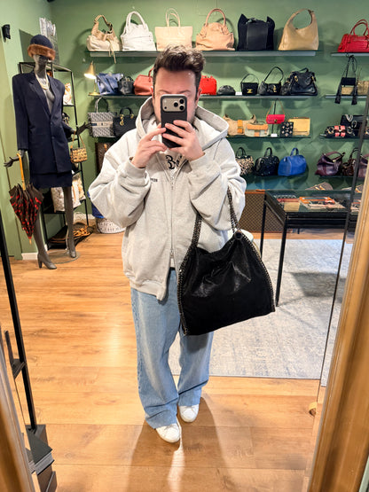 STELLA MCCARTNEY BLACK MEDIUM FALABELLA SHOULDER BAG