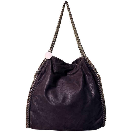 STELLA MCCARTNEY BLACK MEDIUM FALABELLA SHOULDER BAG