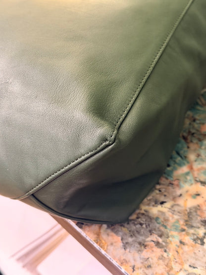 CÈLINE FOREST GREEN CABAS HANDBAG