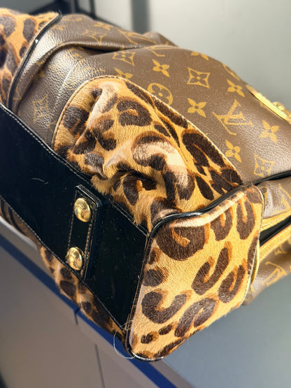 STEPHEN SPROUSE x LOUIS VUITTON ADELE MONOGRAM LEOPARD LIZARD TRIM PM HANDBAG