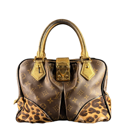 STEPHEN SPROUSE x LOUIS VUITTON ADELE MONOGRAM LEOPARD LIZARD TRIM PM HANDBAG