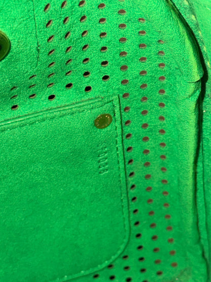 LOUIS VUITTON GREEN PERFORATED MONOGRAM SPEEDY 30 BOSTON BAG