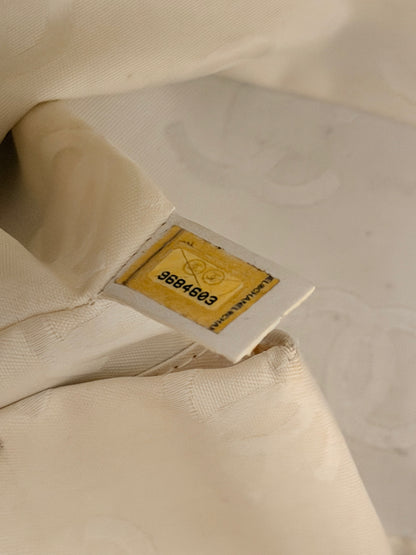 CHANEL WHITE TRIPLE CC SMALL TOTE BAG