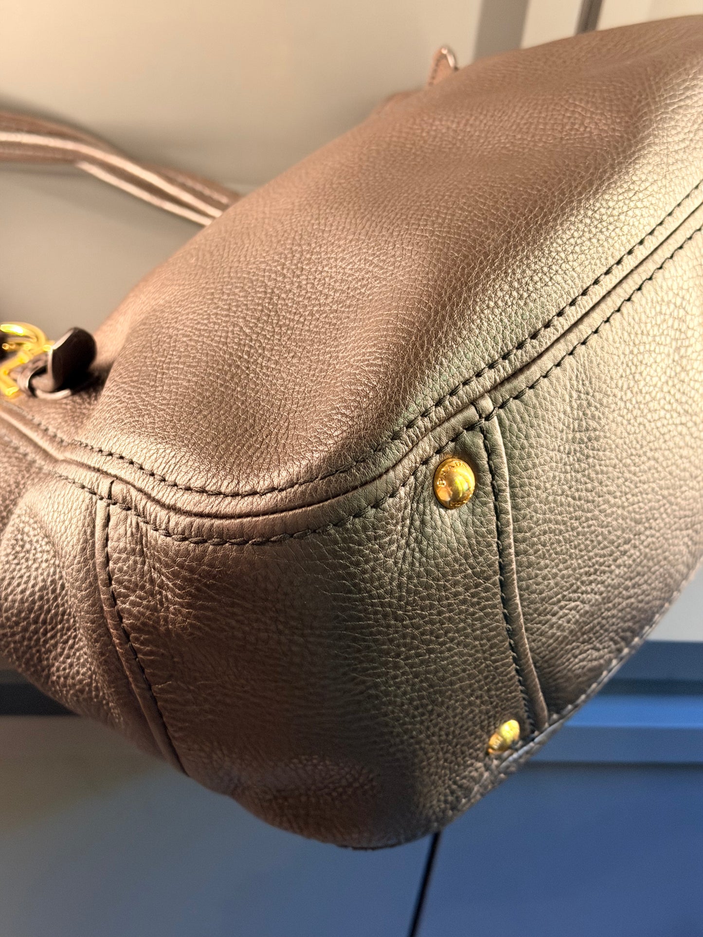PRADA DARK BROWN SHOPPING TOTE