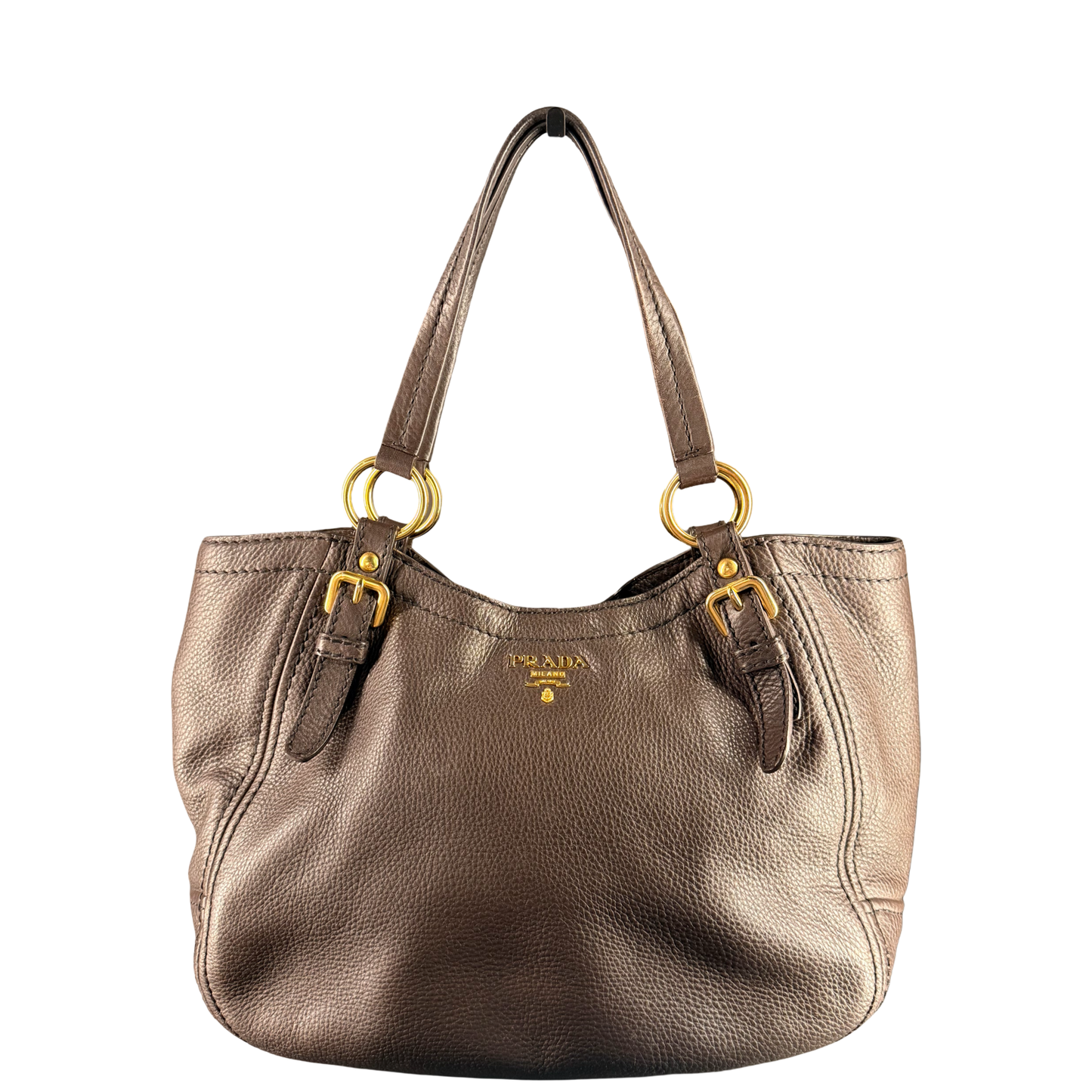 PRADA DARK BROWN SHOPPING TOTE