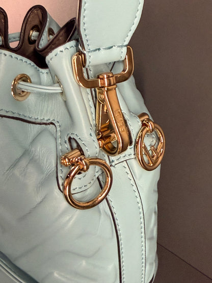 FENDI LIGHT BLUE MINI MON TRESOR BUCKET BAG