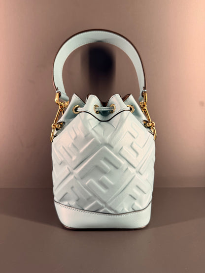 FENDI LIGHT BLUE MINI MON TRESOR BUCKET BAG