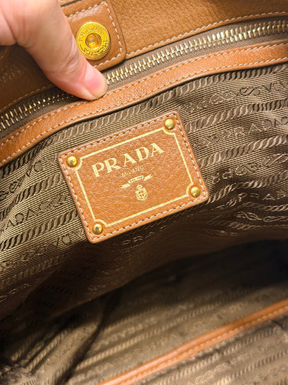 PRADA TAN DAINO SHOPPING BAG