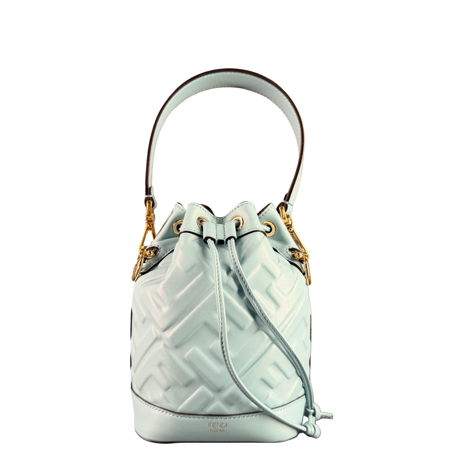 FENDI LIGHT BLUE MINI MON TRESOR BUCKET BAG