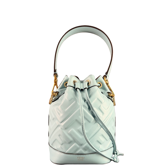 FENDI LIGHT BLUE MINI MON TRESOR BUCKET BAG