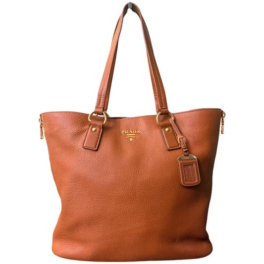 PRADA TAN DAINO SHOPPING BAG
