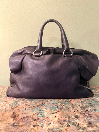 PRADA BLACK FLOUNCES BOWLING HANDBAG