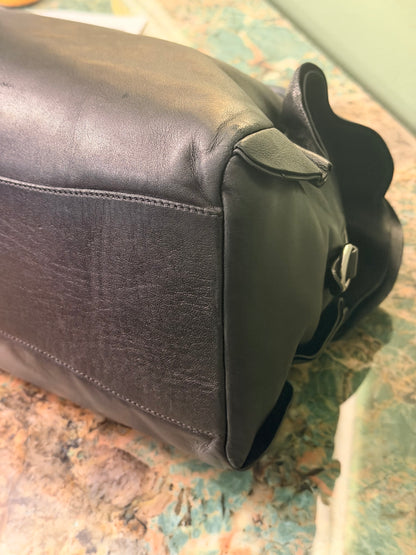 PRADA BLACK FLOUNCES BOWLING HANDBAG