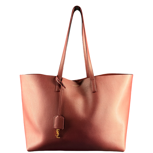 SAINT LAURENT BURGUNDY SHOPPING TOTE