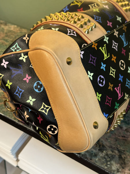 TAKASHI MURAKAMI X LOUIS VUITTON BLACK MULTICOLOR COURTNEY GM HANDBAG