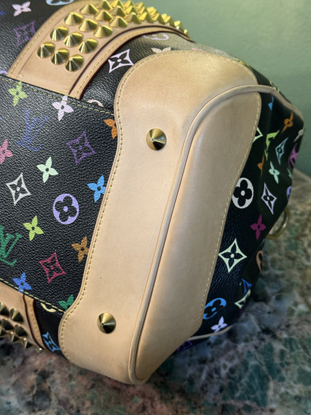 TAKASHI MURAKAMI X LOUIS VUITTON BLACK MULTICOLOR COURTNEY GM HANDBAG