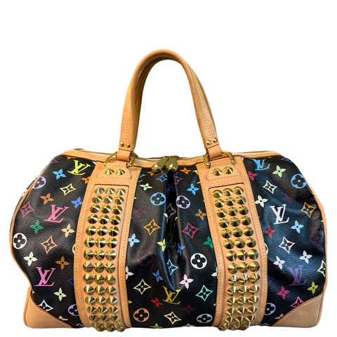 TAKASHI MURAKAMI X LOUIS VUITTON BLACK MULTICOLOR COURTNEY GM HANDBAG