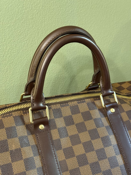 LOUIS VUITTON DAMIER EBENE KEEPALL 55 TRAVEL BAG