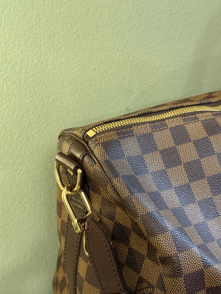 LOUIS VUITTON DAMIER EBENE KEEPALL 55 TRAVEL BAG