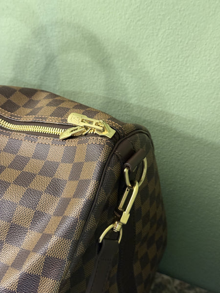 LOUIS VUITTON DAMIER EBENE KEEPALL 55 TRAVEL BAG