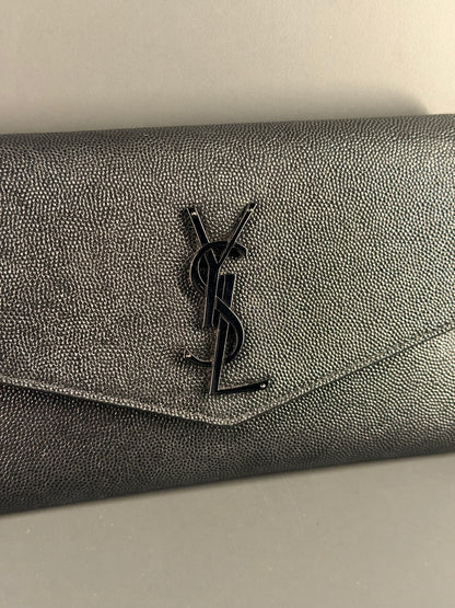 SAINT LAURENT SO BLACK ENVELOPE WALLET ON CHAIN