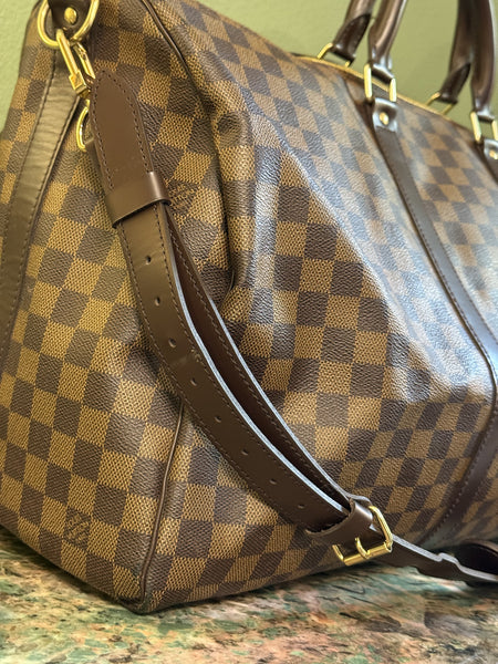 LOUIS VUITTON DAMIER EBENE KEEPALL 55 TRAVEL BAG