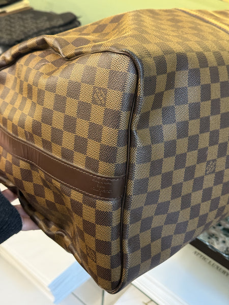 LOUIS VUITTON DAMIER EBENE KEEPALL 55 TRAVEL BAG