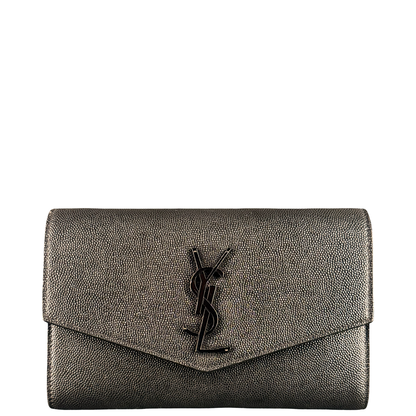 SAINT LAURENT SO BLACK ENVELOPE WALLET ON CHAIN