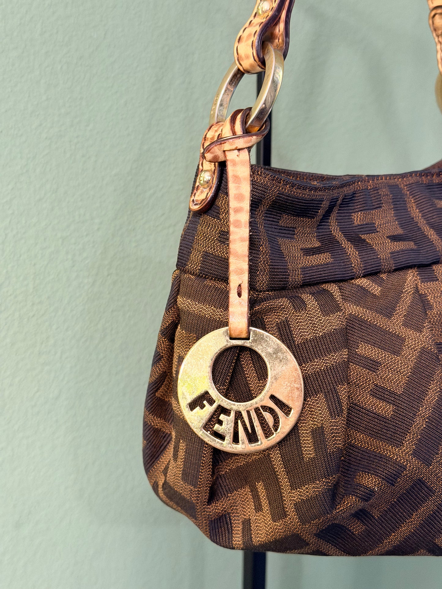 FENDI ZUCCA MINI CHEF BUCKET HANDBAG