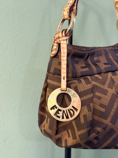 FENDI ZUCCA MINI CHEF BUCKET HANDBAG