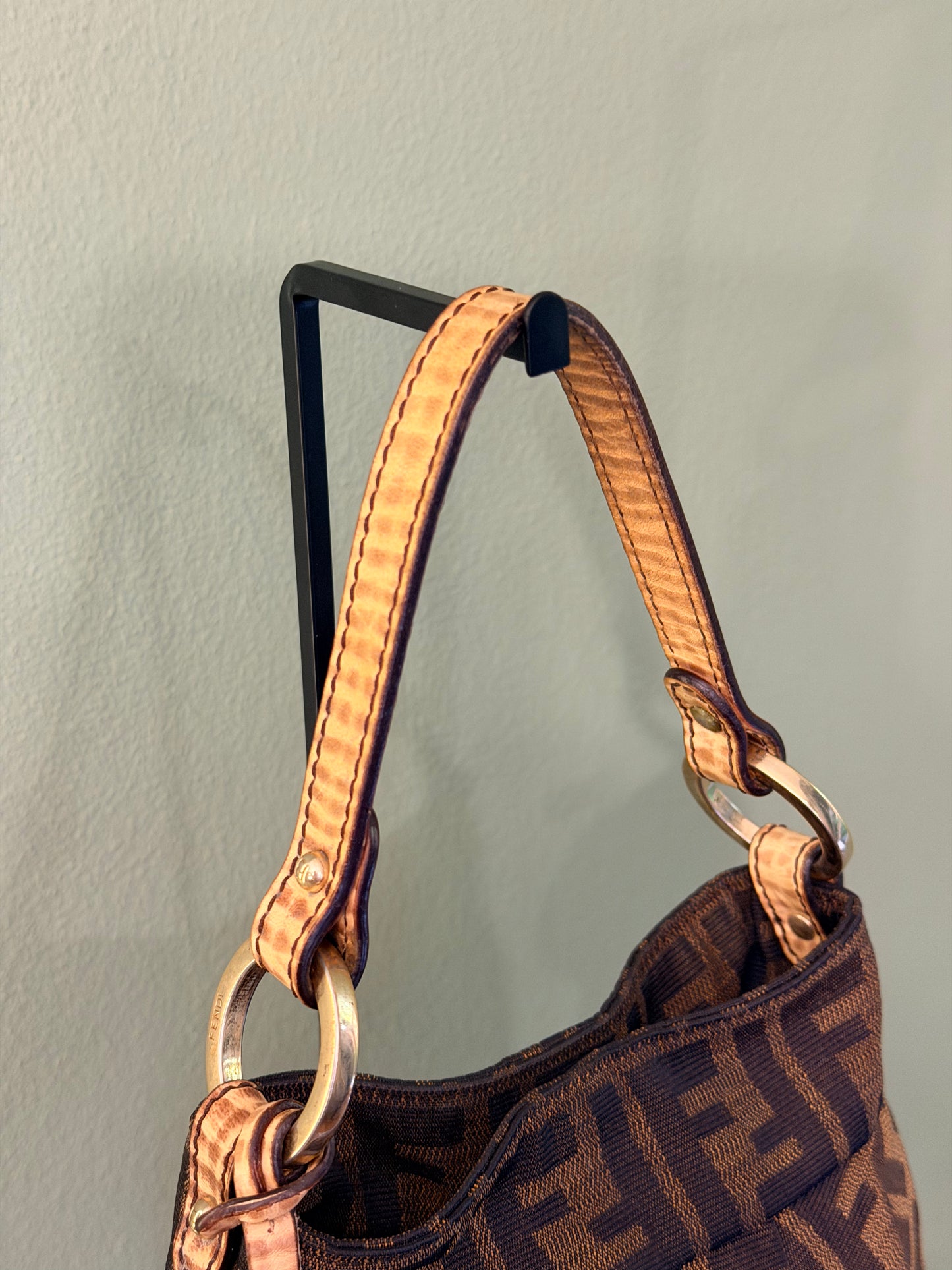 FENDI ZUCCA MINI CHEF BUCKET HANDBAG